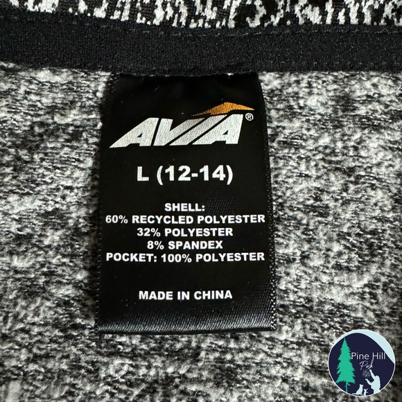 SOLD Avia Pullover Jacket Sweatshirt 1/4 Zip Large Black White Zip Pockets EUC - Picture 6 of 10